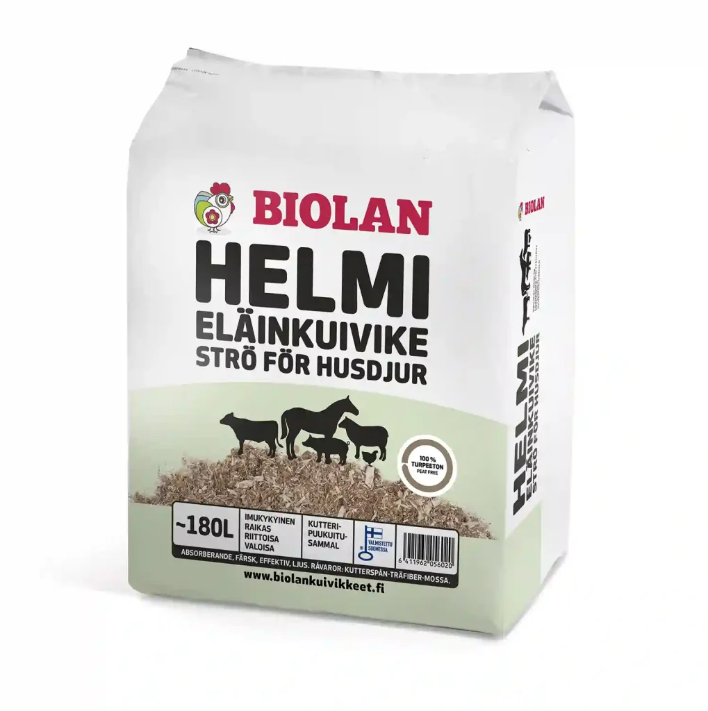 Biolan Helmi eläinkuivikepaali edestä kuvattuna